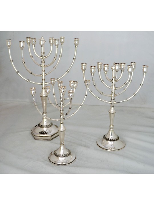 Menorah traditionnelle fabriquée en argent sterling, cadeaux de Hanoukka, Isra