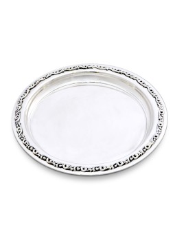 Grande assiette élégante en argent sterling, cadeaux Tu B'Av, Judaica israélien