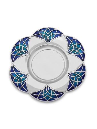 Plaque d'argent décorée unique en son genre avec émail, cadeaux Tu B'Av, Isr