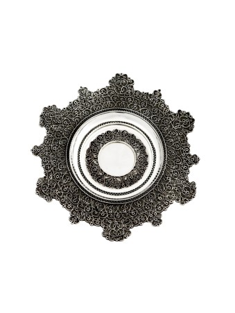Filigree Decorated Traditional Silver Kiddush Plat , Tu B'Av Gifts , I