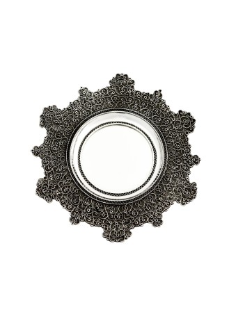 925 Sterling Silver Plate for Kiddush with Filigre , Tu B'Av Gifts , I