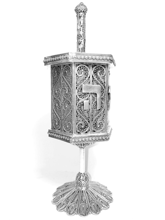 Énorme argent sterling Hanukkah Filigree Dreidel Wit , Dreidels , Israël