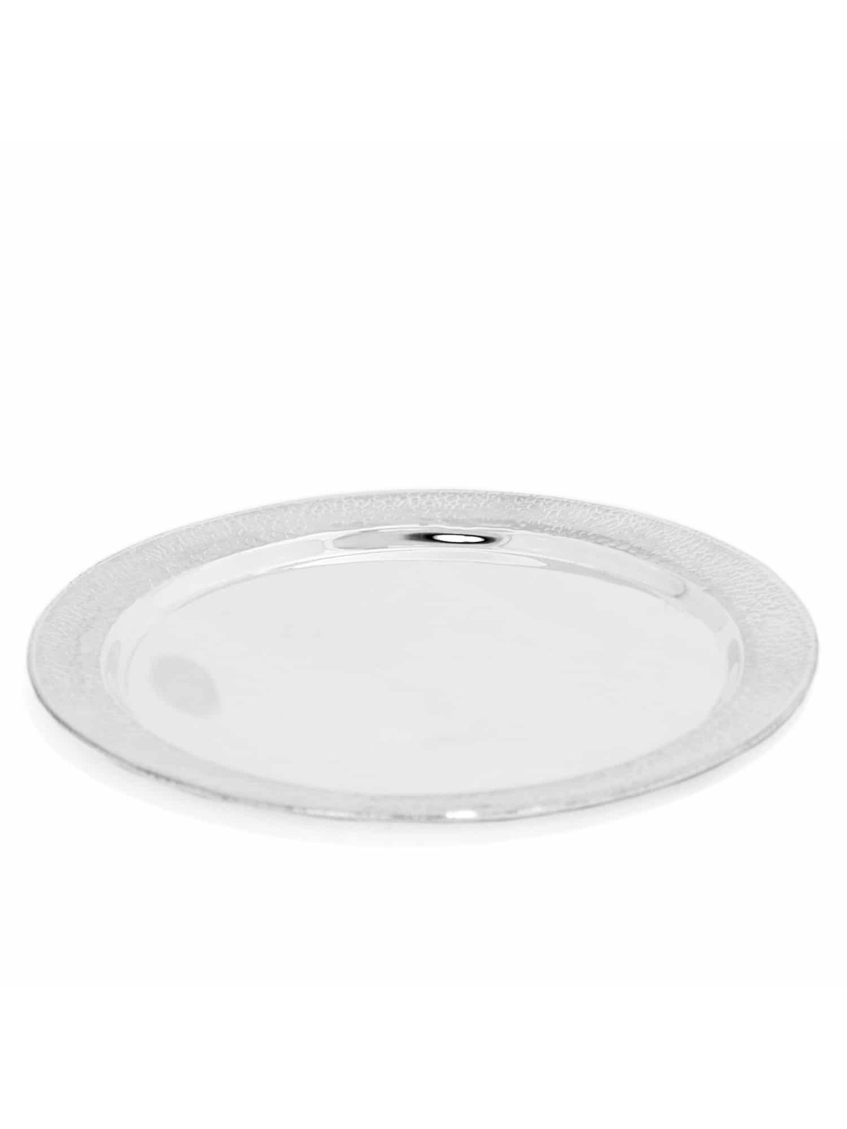 Plateau en argent sterling avec jante martelée, cadeaux Tu B'Av, Judaï israélien