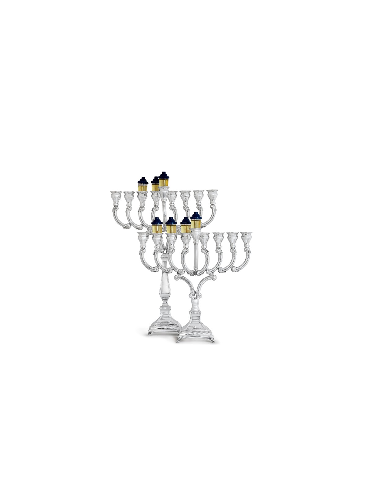 Menorah en argent sterling 925 de style ancien de taille personnalisée, Avshalom Hadad, I