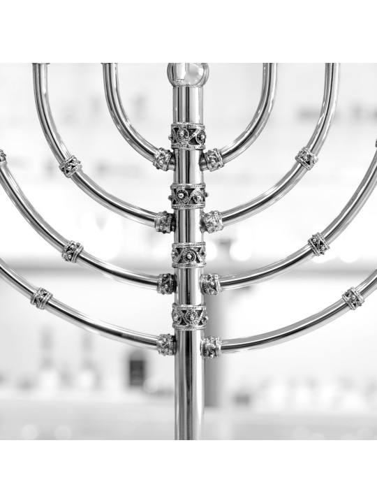 Menorah avec design en filigrane classique fait à la main, cadeaux de Hanoukka, Israël