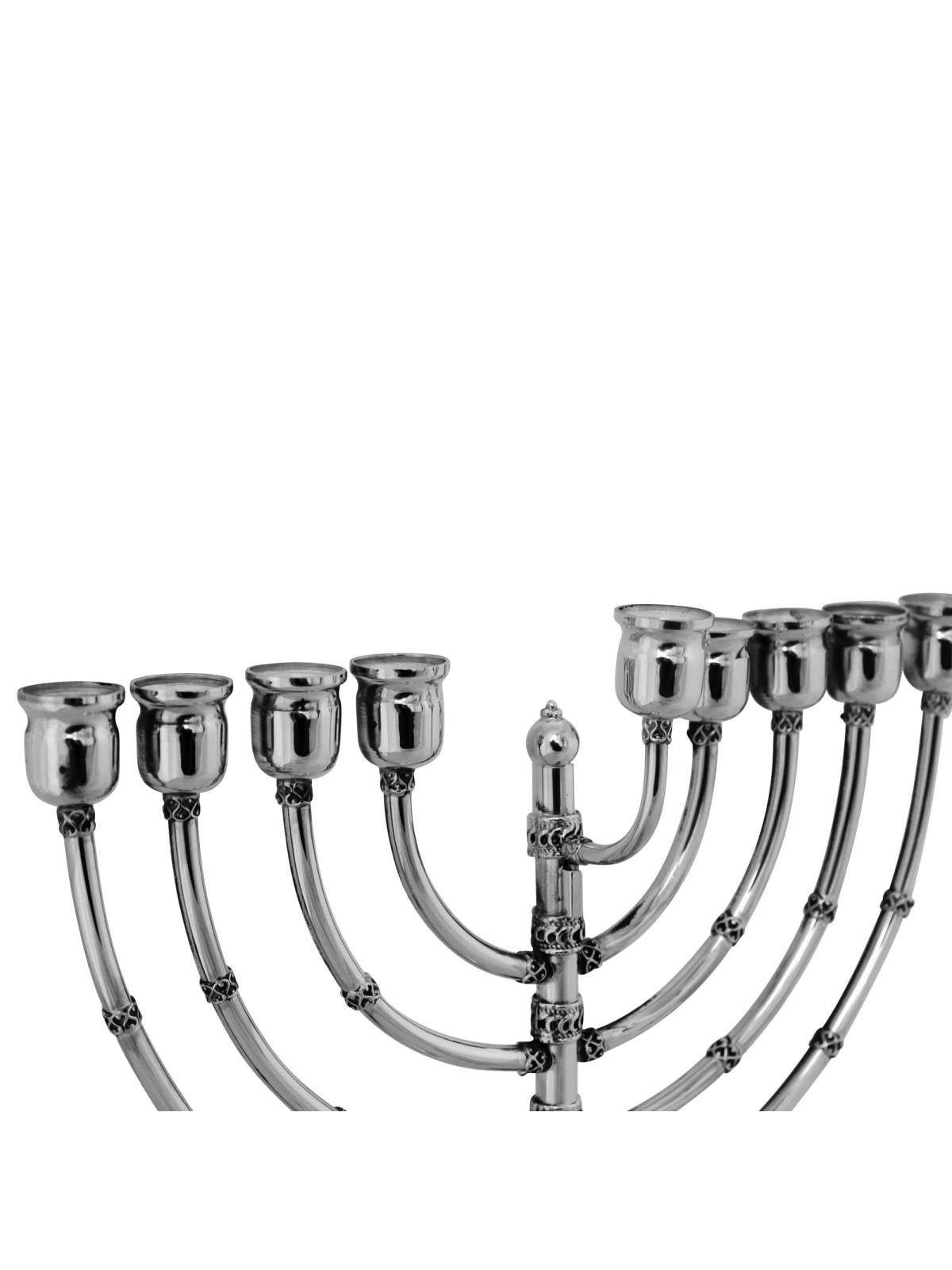 Silver Menorah with Filigree Design , Hanukkah Gifts , Israeli Judaica