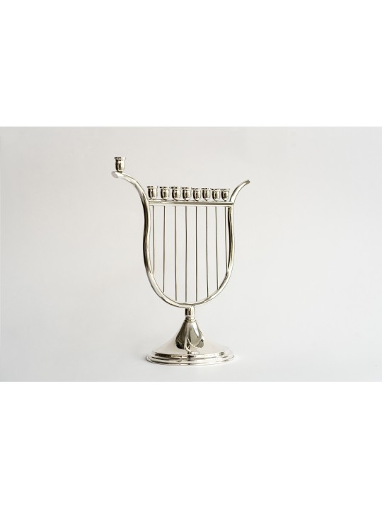 Menorah de Hanoukka en argent sterling en forme de harpe, cadeaux de Hanoukka, Israël