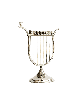 Harp Shaped Sterling Silver Hanukkah Menorah , Hanukkah Gifts , Israel