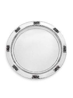 Round Large Silver Plate for Liquors with Amethyst , Tu B'Av Gifts , I