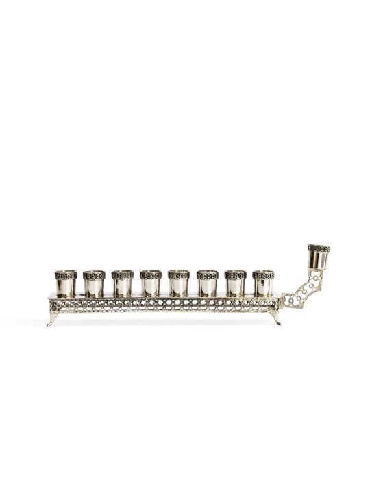 Sterling Silver Hanukkah Menorah Filigree , Hanukkah Gifts , Israeli J