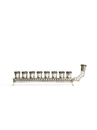 Sterling Silver Hanukkah Menorah Filigree , Hanukkah Gifts , Israeli J