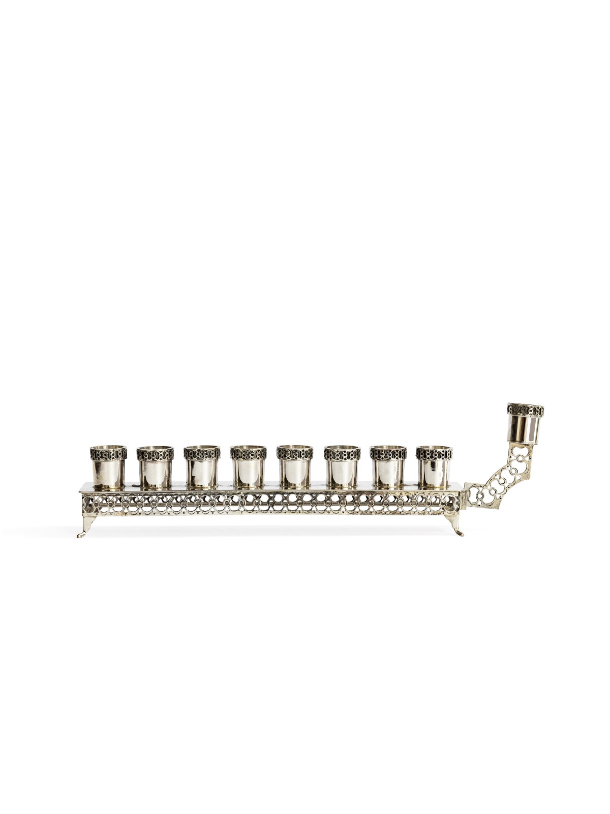Sterling Silver Hanukkah Menorah Filigree , Hanukkah Gifts , Israeli J