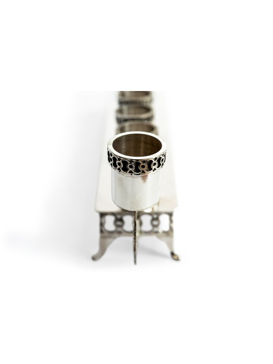 Sterling Silver Hanukkah Menorah Filigree , Hanukkah Gifts , Israeli J