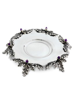 Plaque d’argent inspirée de la nature en argent sterling, cadeaux Tu B'Av, israélien