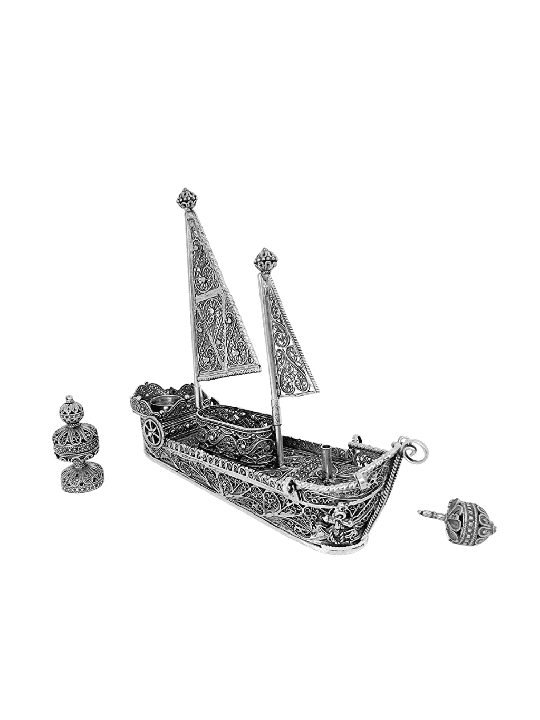 Luxurious Sterling Silver Sailboat Menorah with Dr , Modern Hanukkah M
