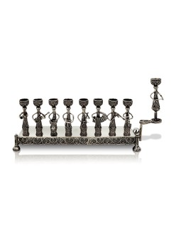 Musiciens en argent sterling filigrane Hanukkah Menora , Cadeaux Tu B'Av , I