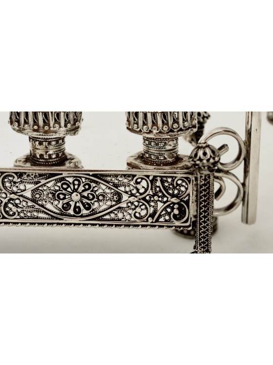 Musiciens en argent sterling filigrane Hanukkah Menora , Cadeaux Tu B'Av , I