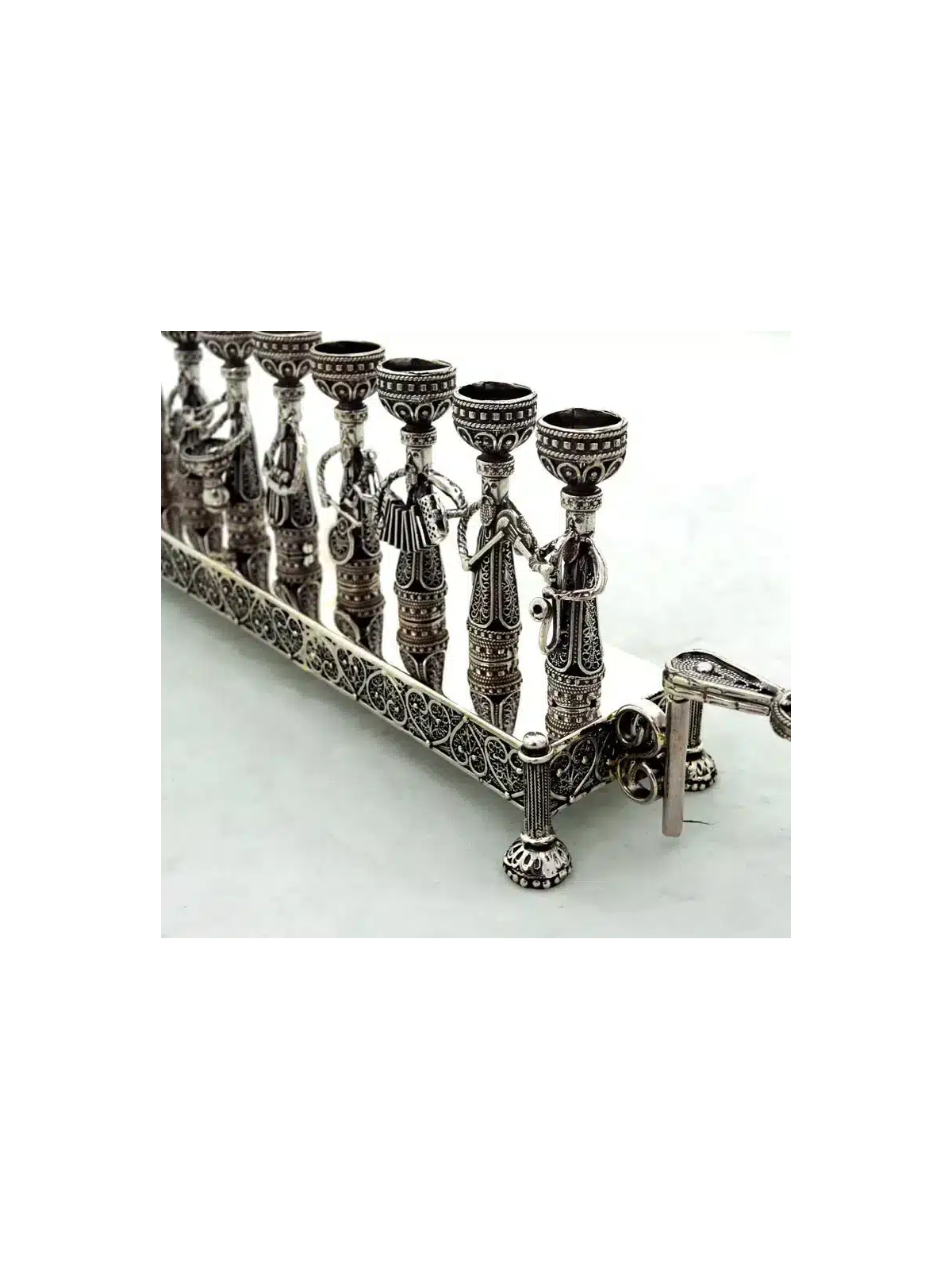 Musiciens en argent sterling filigrane Hanukkah Menora , Cadeaux Tu B'Av , I