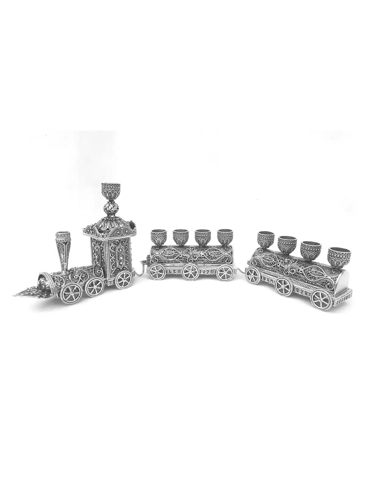 Train Shape Hanukkah Menorah from Pure Silver - Sp , Tu B'Av Gifts , I