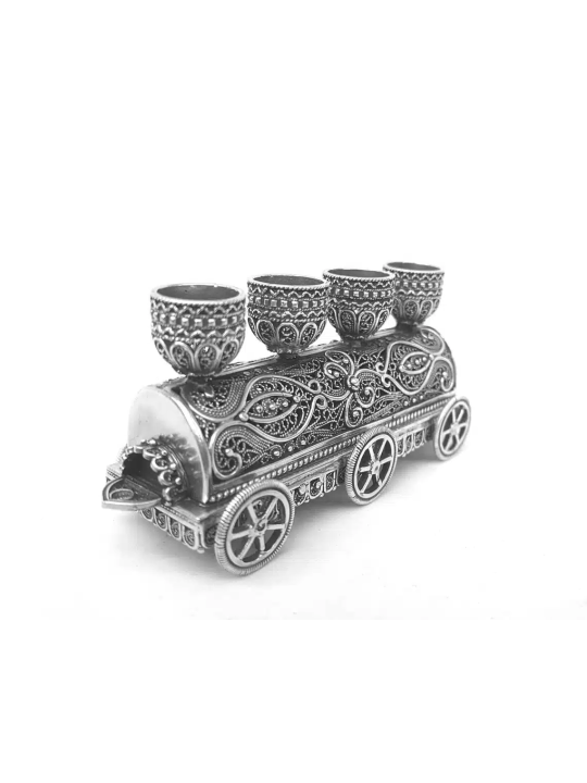 Train Shape Hanukkah Menorah from Pure Silver - Sp , Tu B'Av Gifts , I