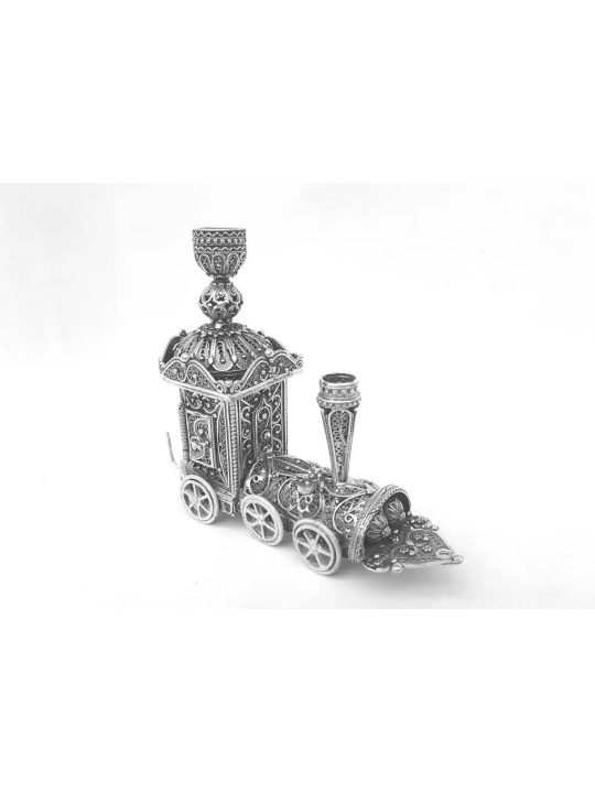 Menorah de Hanoukka en forme de train en argent pur - Sp , Cadeaux Tu B'Av , I