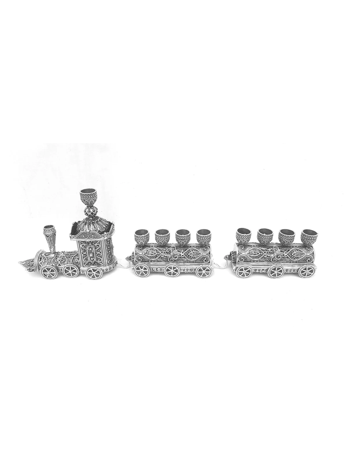 Menorah de Hanoukka en forme de train en argent pur - Sp , Cadeaux Tu B'Av , I