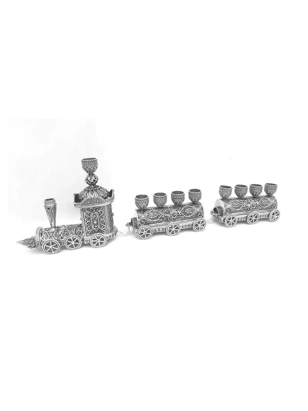 Menorah de Hanoukka en forme de train en argent pur - Sp , Cadeaux Tu B'Av , I