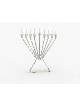 Menorah à l’huile Chabad en argent sterling avec or en laiton, Hanukkah moderne M