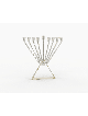 Menorah à l’huile Chabad en argent sterling avec or en laiton, Hanukkah moderne M
