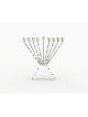 Menorah à l’huile Chabad en argent sterling avec or en laiton, Hanukkah moderne M