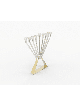 Menorah à l’huile Chabad en argent sterling avec or en laiton, Hanukkah moderne M