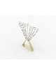 Menorah à l’huile Chabad en argent sterling avec or en laiton, Hanukkah moderne M