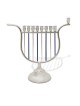 Colorful Harp Shaped Sterling Silver Menorah , Jewish Wedding Gifts ,