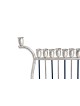 Colorful Harp Shaped Sterling Silver Menorah , Jewish Wedding Gifts ,