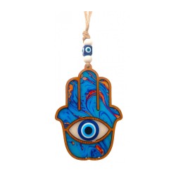 Tenture murale Hamsa en bois avec protection contre le mal... | Tentures murales
