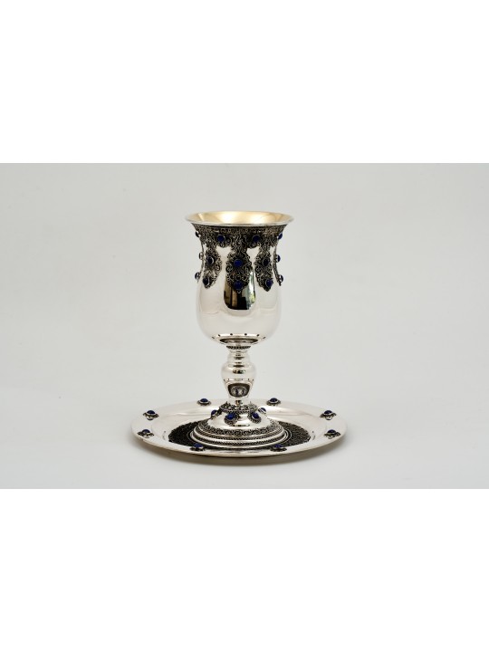 Grande plaque de pierres classiques en argent avec filigrane, cadeaux Tu B'Av, I