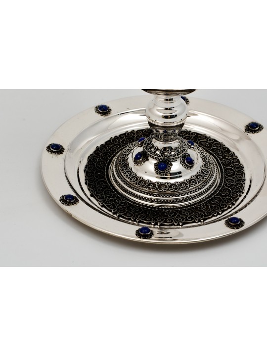 Grande plaque de pierres classiques en argent avec filigrane, cadeaux Tu B'Av, I