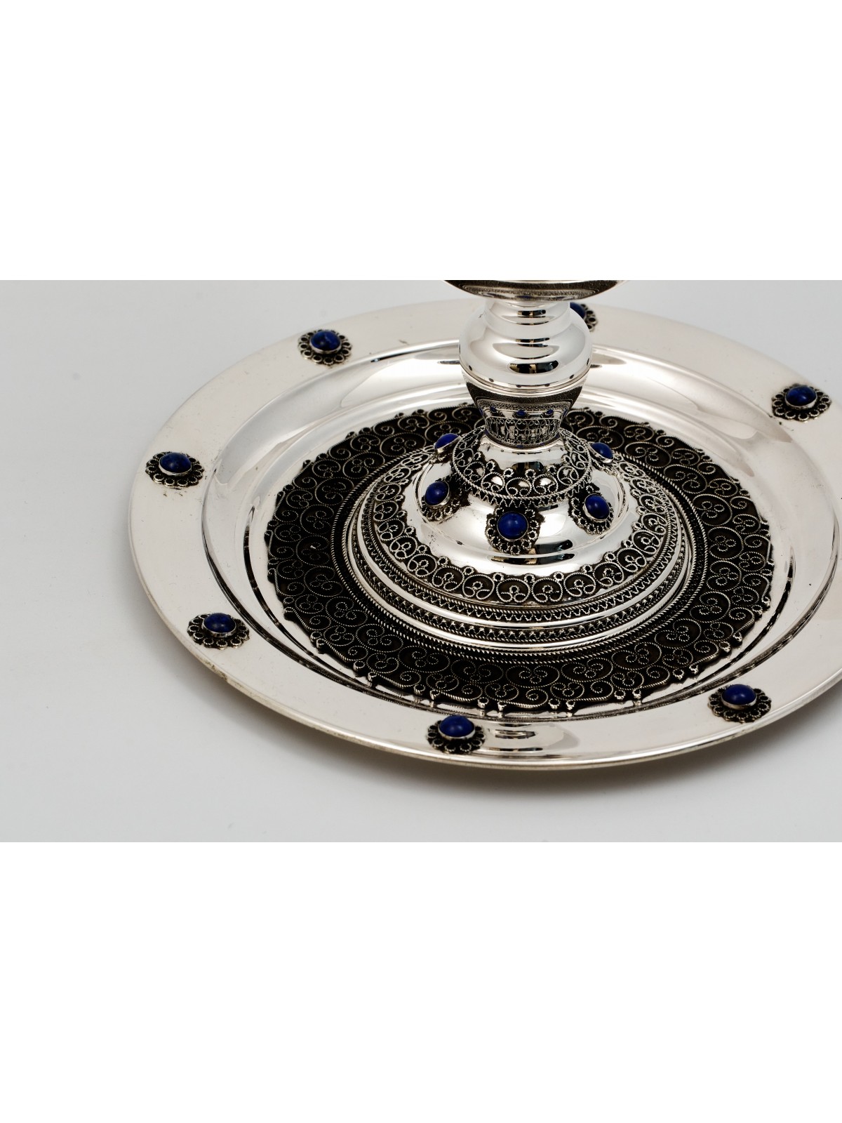 Grande plaque de pierres classiques en argent avec filigrane, cadeaux Tu B'Av, I
