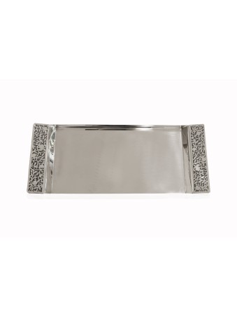 Grand plateau en argent sterling avec décorations de vigne, cadeaux Tu B'Av, Isr