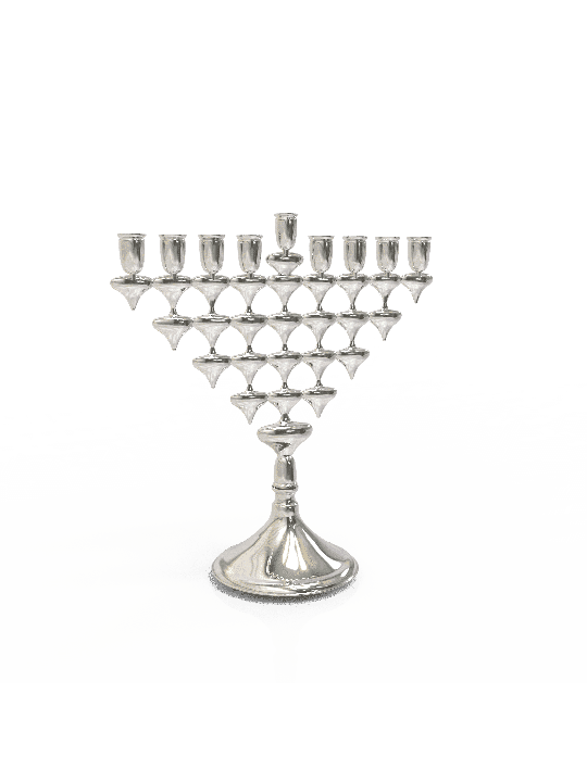 Menorah à deux côtés avec design Dreidel , Menorahs Hanukkah modernes , Isr