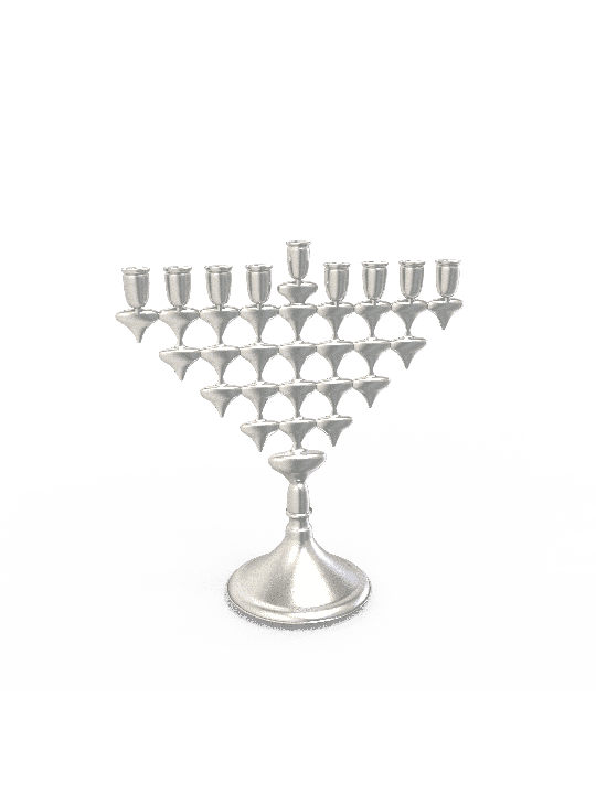 Two-Sided Menorah with Dreidel Design , Modern Hanukkah Menorahs , Isr
