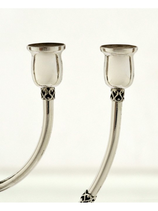Menorah en argent avec filigrane yéménite traditionnel, cadeaux de Hanoukka, I