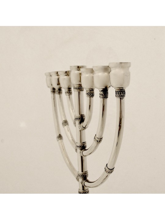 Menorah en argent avec filigrane yéménite traditionnel, cadeaux de Hanoukka, I