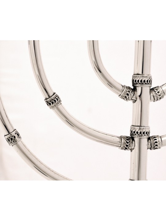 Silver Menorah with Traditional Yemenite Filigree , Hanukkah Gifts , I