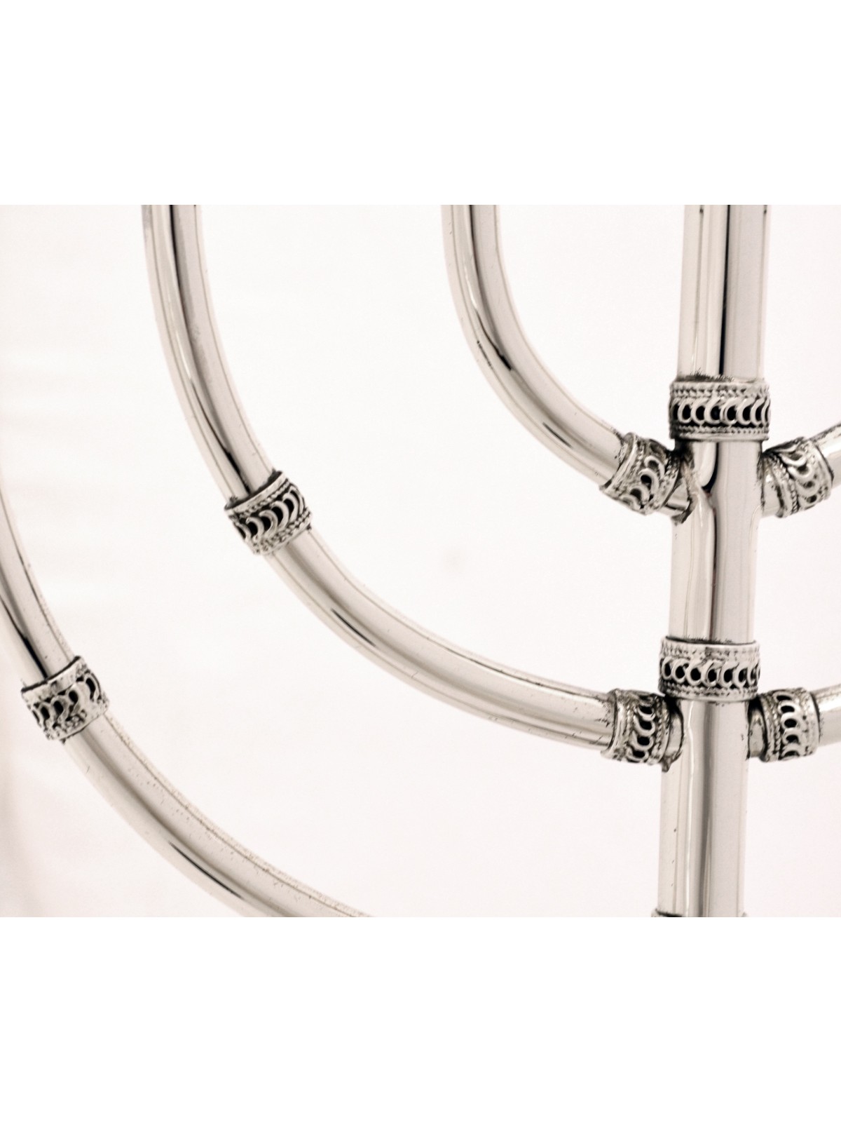 Menorah en argent avec filigrane yéménite traditionnel, cadeaux de Hanoukka, I