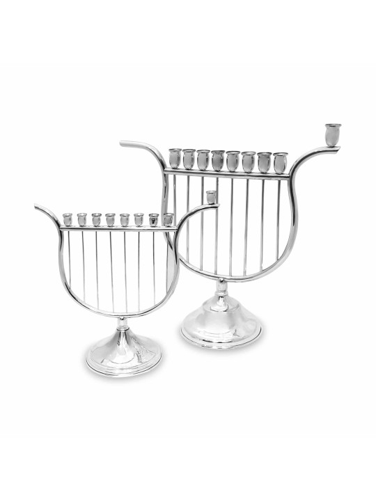 Unique Harp Shaped Large Menorah , Hanukkah Gifts , Israeli Judaica