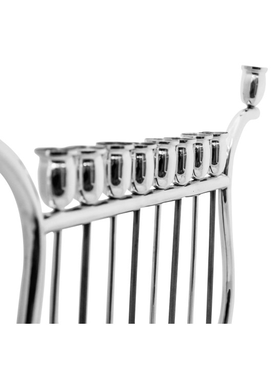 Grande Menorah unique en forme de harpe, cadeaux de Hanoukka, Judaica israélienne