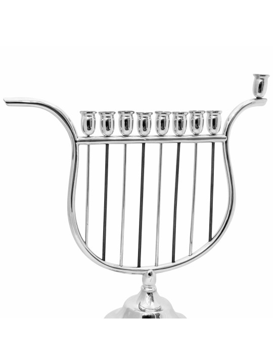 Unique Harp Shaped Large Menorah , Hanukkah Gifts , Israeli Judaica