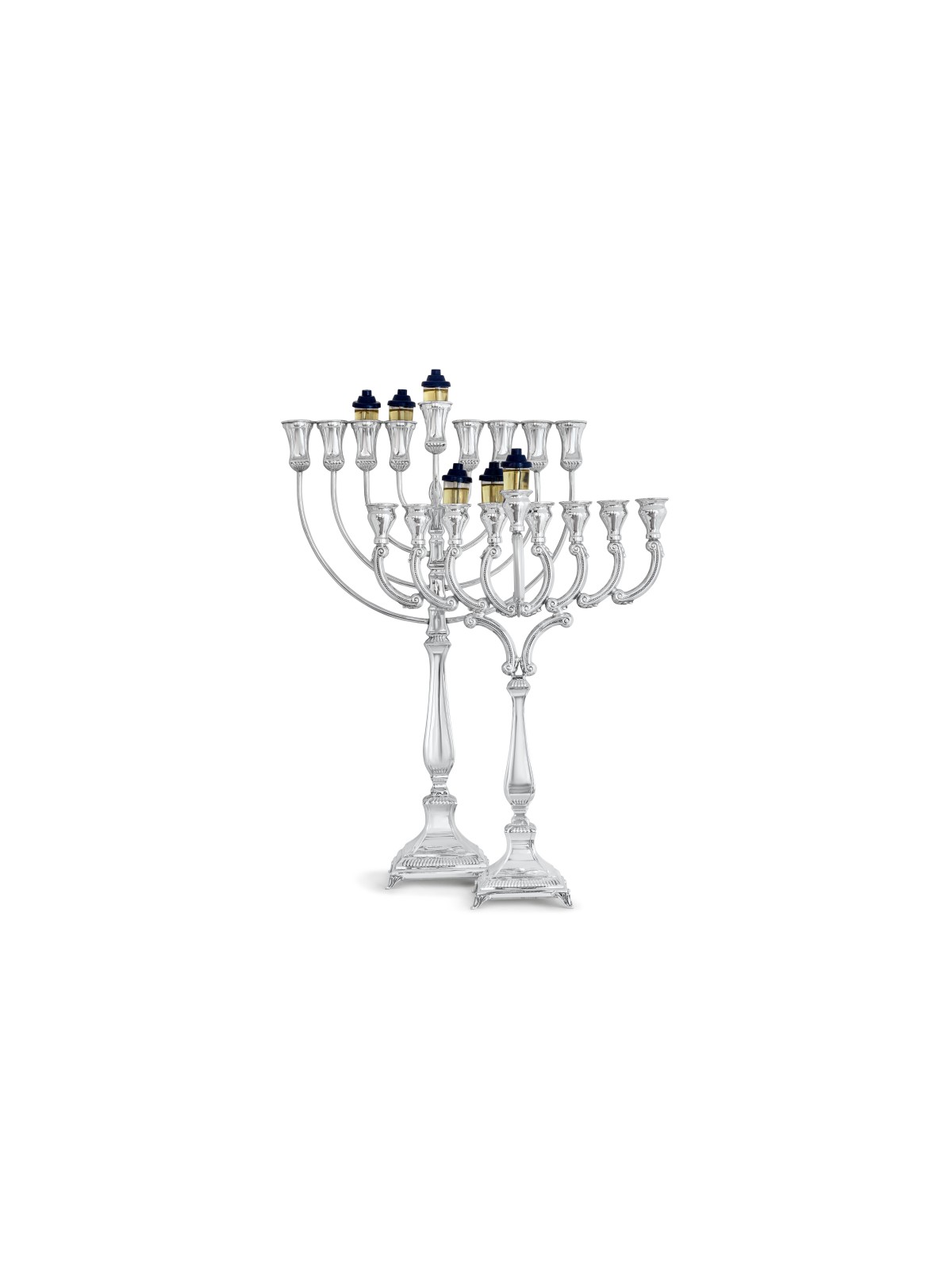 Extra Large Sterling Silver Hanukkah Menorah , Avshalom Hadad , Israel