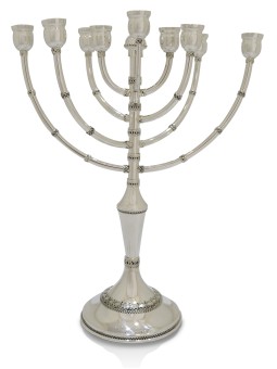 Dual Purpose Silver Kinetic Hanukkah Menorah & Can , Hanukkah Gifts ,